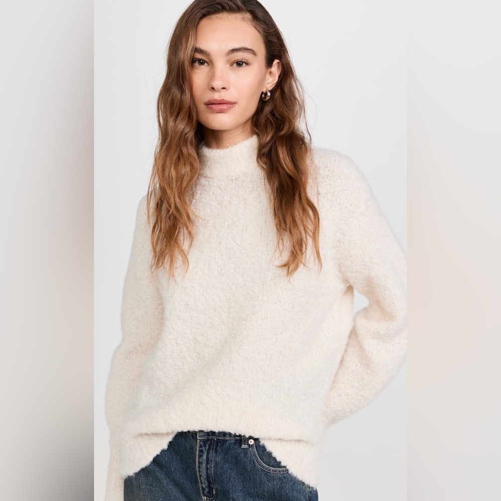MADEWELL - Wool-Alpaca Blend Boucle-Knit Oversized Sweater Size M